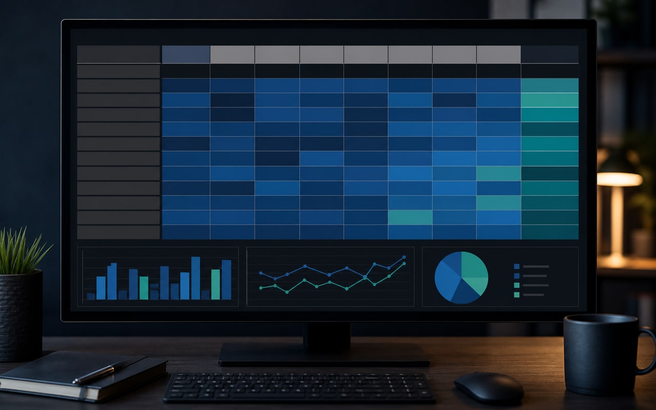 Professional data table showing incident counts by neighbourhood, dark analytical background